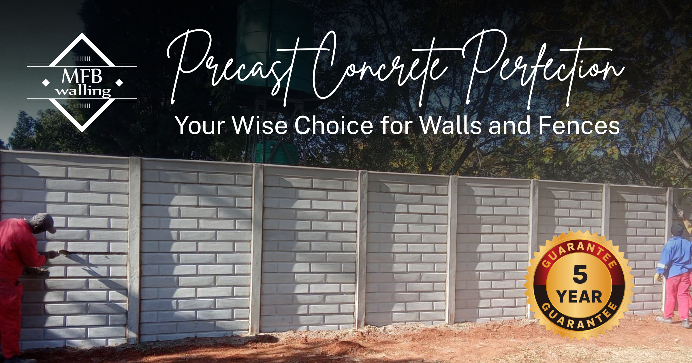 MFB Walling Article Jumbo_Precast Concrete Perfection Concrete Palisade Fencing from MFB Walling